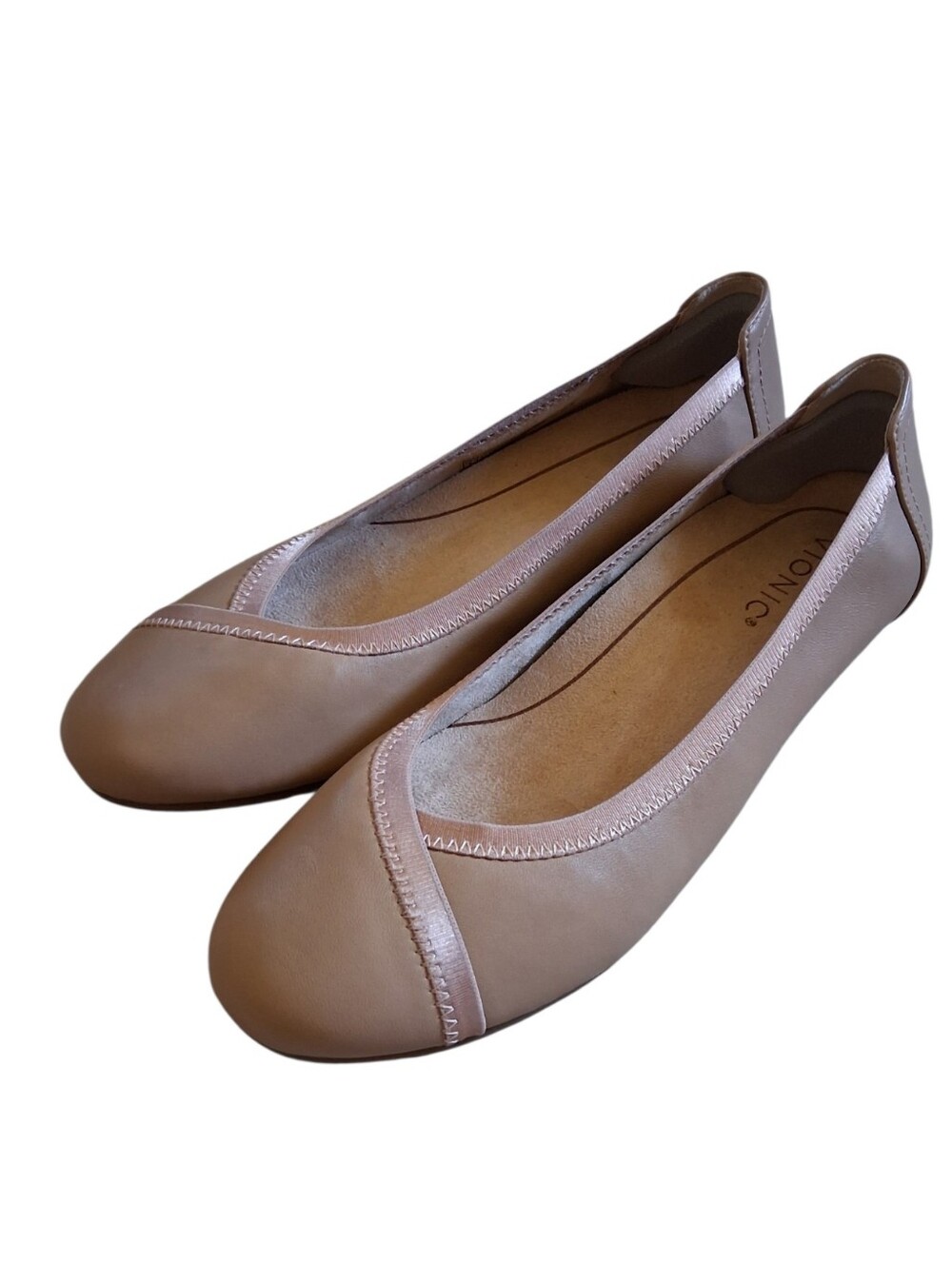 Vionic Caroll Leather Flats Tan Size 8